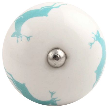 Sea Green Runing Rein Deer Pattern Ceramic Wine Stopper