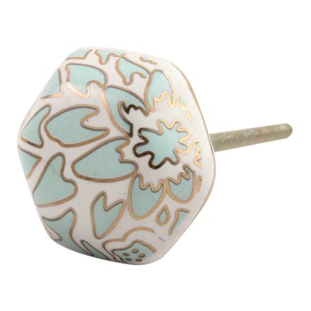 Sage Green Hexagon Ceramic Drawer Knob