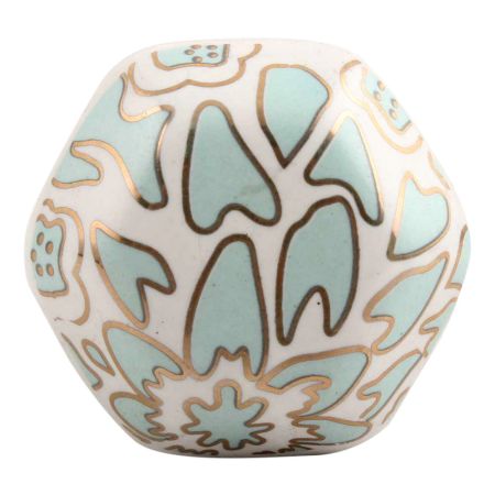 Sage Green Hexagon Ceramic Drawer Knob