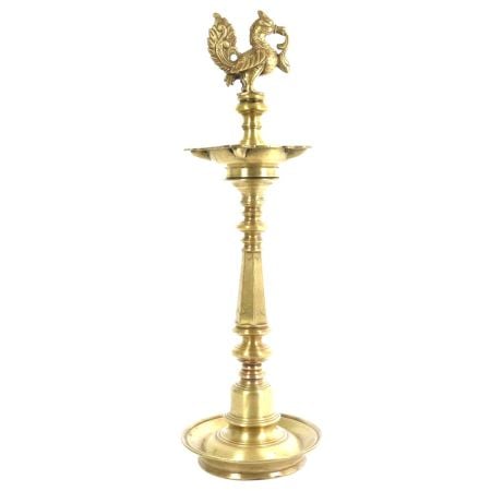 Brass Peacock Oil Lamp