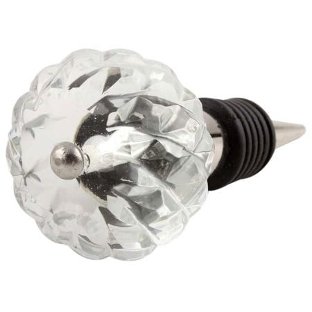 Clear Beautiful Fine Cut Glass Wine Stopper