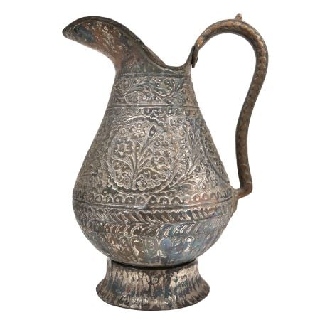 Copper Vintage Floral Engraved Jug