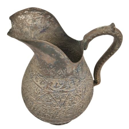 Copper Vintage Leaves Engraved Jug