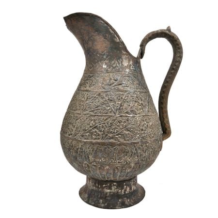 Copper Vintage Leaves Engraved Jug