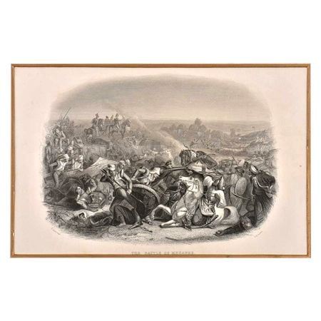 Lithograph The Battle Of Meeanee, Hyderabad, Andhra Pradesh, India