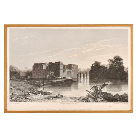 Lithograph Of Assar Mahal Beejapore