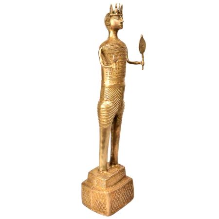 Brass Tribal Man Statue