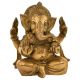 Brass Ganesha with His Trunk on the Modak
