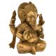 Brass Ganesha with His Trunk on the Modak