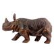 Teak Wood Rhino Carving Carved Rhinoceros Sculpture