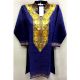 Navy Blue Summer Kashmiri Embroidered Long Kurti