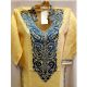 Golden Yellow Summer Kashmiri Embroidered Long Kurti