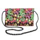 Black Floral Tribal Ethnic Gypsy Clutch Shoulder Bag