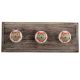 Orange Owl Ceramic Flat Wooden Hooks