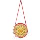 Yellow Hand Embroidered Sling Bag Round Shape