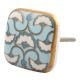 Turquoise Sea Shell Design Square Ceramic Cabinet Knob Online