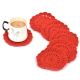 Red Round Handmade Woolen Coasters Pack Of 6