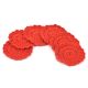 Red Round Handmade Woolen Coasters Pack Of 6