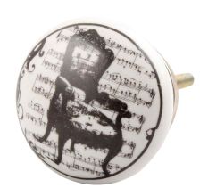 Black Chair Flat Ceramic Drawer Knob