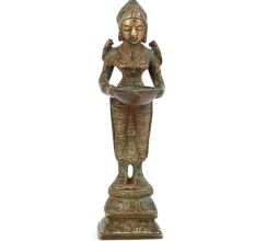Bronze Lady Holding a Diya