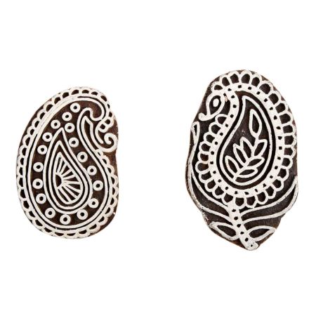 Set of 2 Piece New Mix Wooden Printing Block