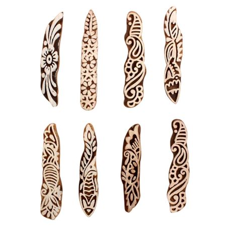 Set of 8 Piece New Mix Wooden Printing Block