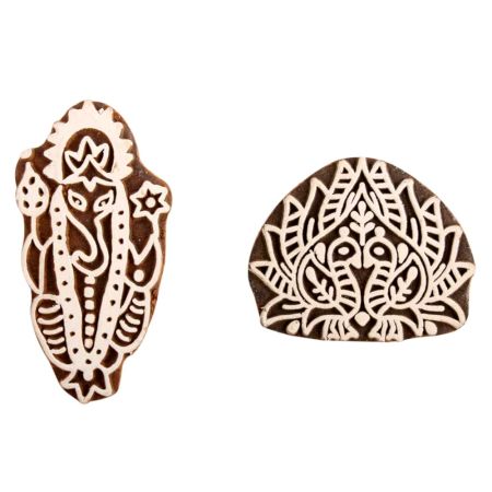 Set of 2 Piece New Mix Wooden Printing Block