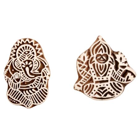 Set of 2 Piece New Mix Wooden Printing Block