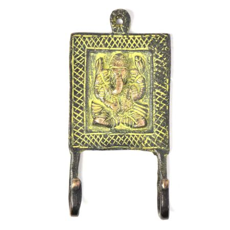 Bronze Tribal Ganesha Hooks with 2 Hooks