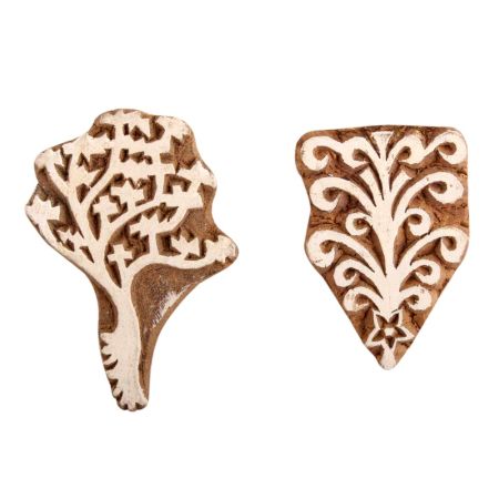 Set of 2 Piece New Mix Wooden Printing Block