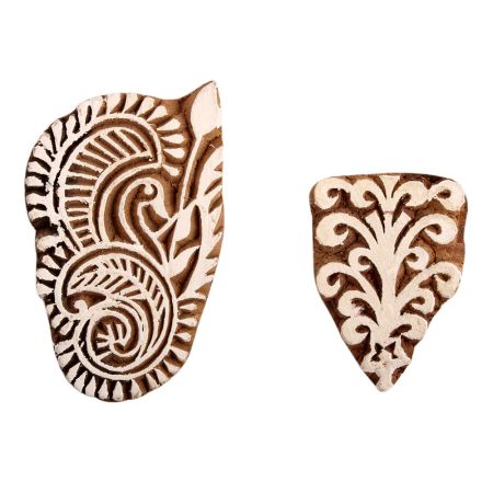 Set of 2 Piece New Mix Wooden Printing Block