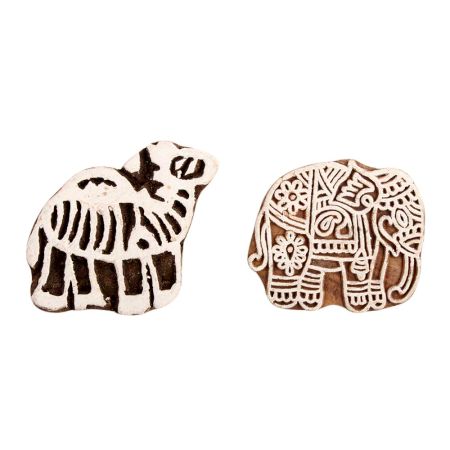 Set of 2 Piece New Mix Wooden Printing Block