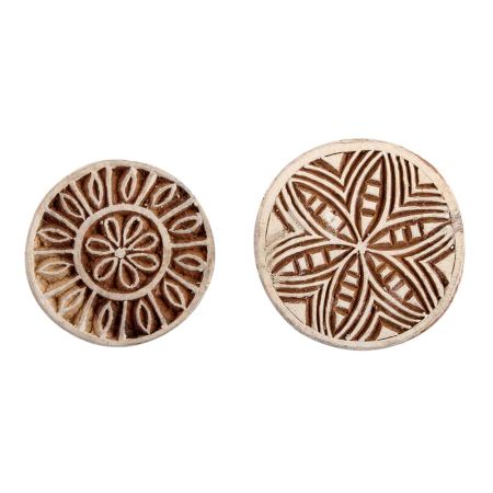 Set of 2 Piece New Mix Wooden Printing Block