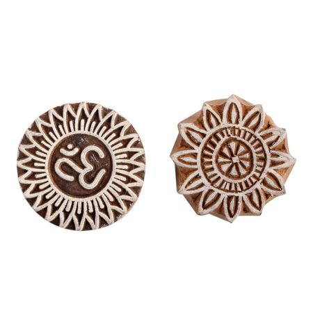 Set of 2 Piece New Mix Wooden Printing Block