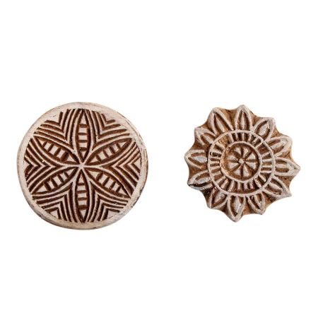 Set of 2 Piece New Mix Wooden Printing Block