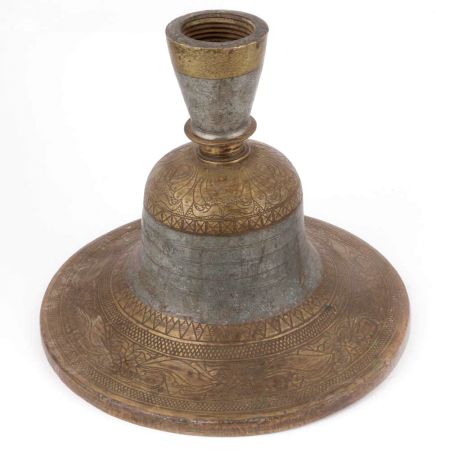 Bronze Silver Painted Engraved Hukkah Base