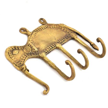 Bronze 3 Hooked Tribal Elephant