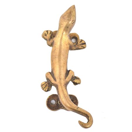 Brass Crawling Lizard Door Handle