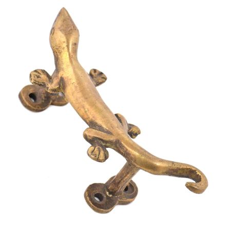 Brass Crawling Lizard Door Handle
