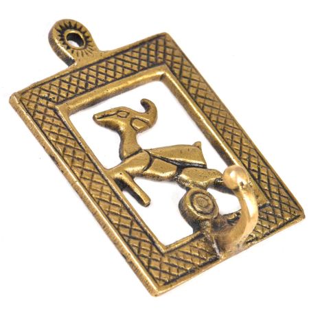 Brass Deer Framed Single Wall Hook