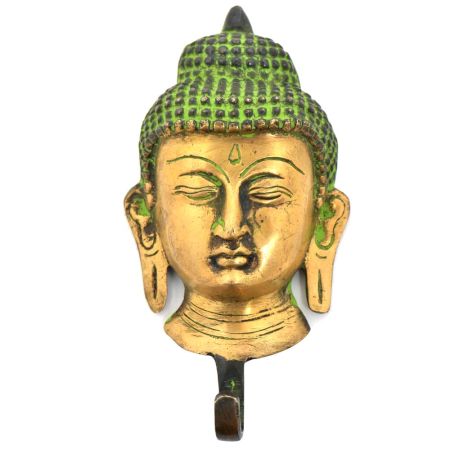 Buddha Face Brass Wall Robe/Coat/Clothes Hook