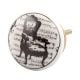 Black Chair Flat Ceramic Drawer Knob