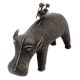 Brass Hippo Figurine with Rider on Back