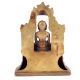 Brass Buddha Seated on Ornament Throne