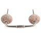 Pink Floral Crackle Ceramic Bridge Handles