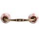 Red Floral Crackle Ceramic Bridge Handle
