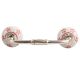 Red Floral Crackle Ceramic Bridge Handle