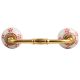 Red Floral Crackle Ceramic Bridge Handle