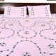 Pearl Blush  Cotton Blue Petals Floral Embroidered Double Bedsheet with Two Matching Pillow Cases