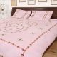 Pink Embrace  Double Cotton Red Petals Floral Design Bedsheet With Two Matching Pillow Covers
